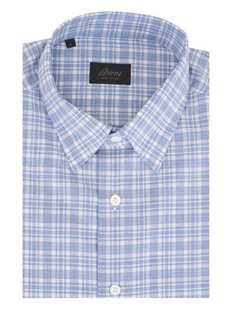 Brioni check-pattern shirt - Blue
