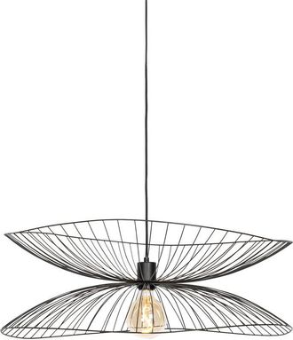 QAZQA Diseño Lámpara colgante de diseño negra 66cm - Pua Acero Redonda Adecuado para led Max. 1 x 40 Watt - Qazqa