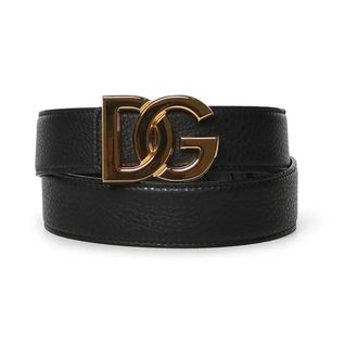 Dolce & Gabbana Accessoires, Heren, Zwart, 100 CM, Leer, Calfskin Belt with Logo