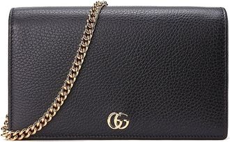 Gucci (WMNS) Gucci Marmont Leather Mini Chain Bag Black Gold 497985-CAO0G-1000