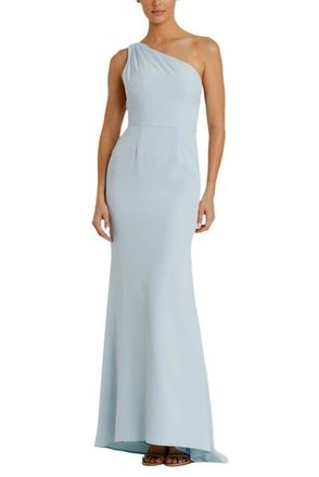 Mac Duggal One Shoulder Jersey Mermaid Gown in Powder Blue at Nordstrom, Size 10