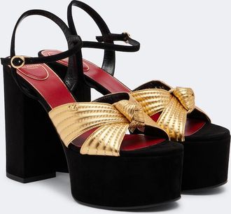 Valentino Garavani Crasher metallic leather platform sandals