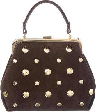 Persaman New York Suede Studded Satchel
