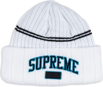 SUPREME logo-embroidered beanie - unisex - Acrylic - One Size - White
