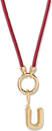 Brook & York Kai Initial Charm Necklace in Gold/Purple U at Nordstrom