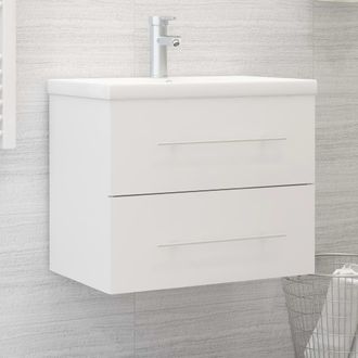 Berkfield Home Sink Cabinet with Built-in Basin White Engineered Wood