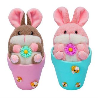 OEM Decoraci&oacute;n De Pascua: 2 Pares (4 Piezas), Conejo, Margarita, Maceta De Peluche