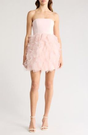 Cinq &agrave; Sept Ryan Ruffle Strapless Dress in Icy Pink at Nordstrom Rack, Size 10