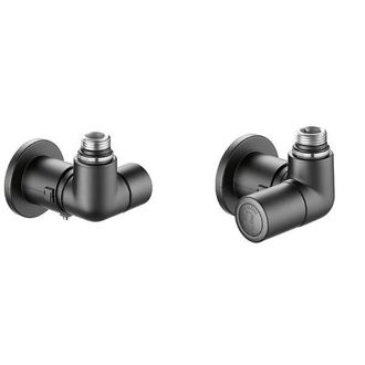Caleffi V&aacute;lvulas High-style Para Radiadores Toalleros Negro Mate Caleffi 4003-4004 Negro Mate - Izquierda