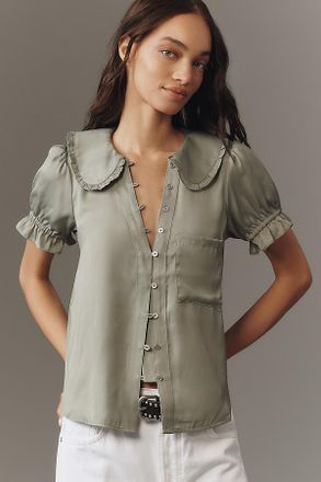 Pilcro The Keira Silky Blouse by Pilcro
