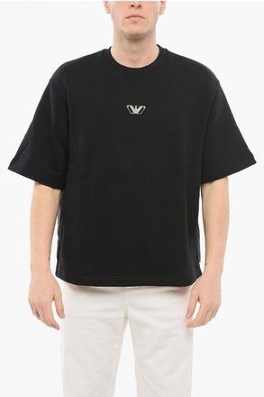 Armani EMPORIO Short-sleeved Crew Neck Sweatshirt with Rubberized L size S