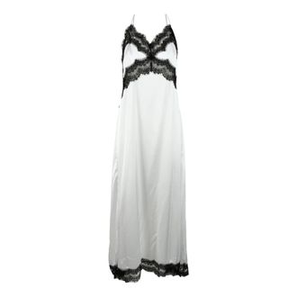 Msgm Lange onderjurk polyestermodel - Dames - Casual kleedjes - Wit - L - Polyester - Kleedjes