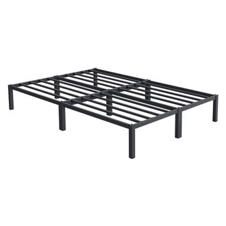 ML Design Cama De Estructura Metalica 140x200 Cm Sobre Marco De Acero Inoxidable Con Somier Color Antracita Amplio Espacio De Almacenamiento Mueble Dise&ntilde;o Indiv