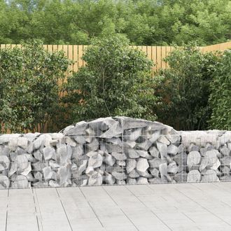 Berkfield Home Arched Gabion Baskets 12 pcs 300x50x60/80 cm Galvanised Iron in Silver