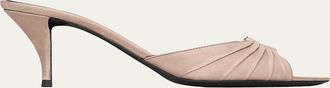 Saint Laurent 75mm Corvara YSL Leather Mule Pumps