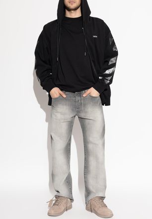 Off-white Straight-leg Jeans, Mens, Grey