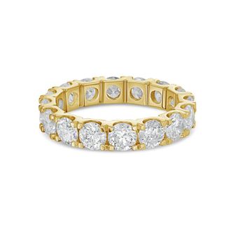 Diana M. Jewels 14kt yellow gold 8.00 cts round lab grown diamond eternity band in U-prong setting