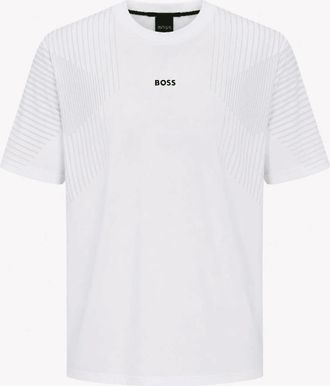 HUGO BOSS Mens Hugo Boss Mens White Slim Fit Active T-shirt with reflective details - Size: 38