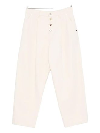Moschino logo-patch trousers - White