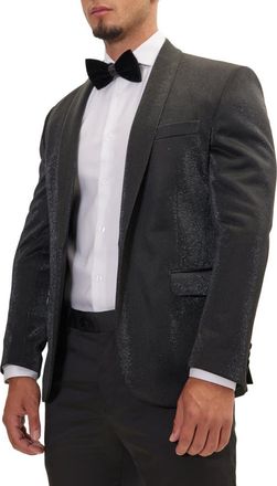 Ron Tomson Metallic Sparkle Tuxedo Jacket in Black at Nordstrom Rack, Size 36
