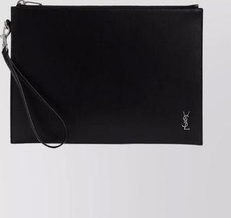 Saint Laurent leather tiny cassandre tablet holder