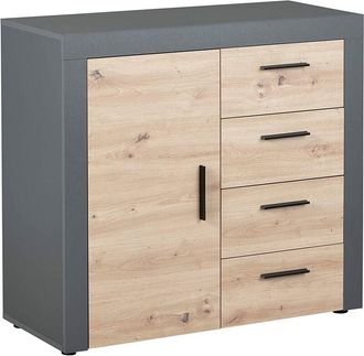Inter Link SAS credenza cassettiera como corbeto casa ufficio antracite rovere 94x86x40CM