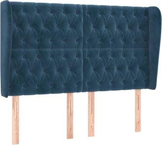 vidaXL Cabecero con orejas de terciopelo azul oscuro 147x23x118/128 cm Vidaxl