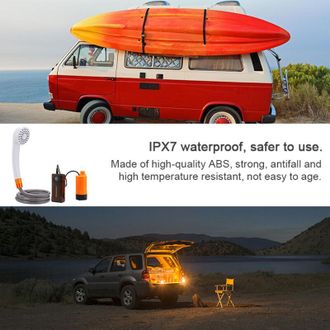 OEM Bomba De Ducha El&eacute;ctrica Port&aacute;til Para Exteriores, Resistente Al Agua Ipx7, Con Luz Led De 2 Niveles De Flujo De Agua Para Senderismo, Viajes, Playa Y