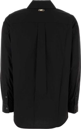 Michael Kors Womens Black Stretch Poplin Shirt Cotton - Size Medium