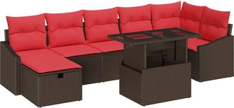 vidaXL Conjunto De Sof&aacute; De Jard&iacute;n 8 Uds. Rat&aacute;n Sint&eacute;tico Vidaxl