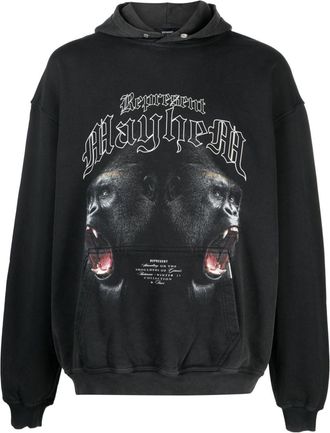 Represent Mayhem graphic-print hoodie - men - Cotton/Elastane - S - Black