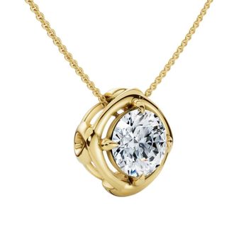 Pompeii3 3/4Ct Natural Diamond Unspoken Pendant 14k Gold 18 Womens Solitaire Necklace