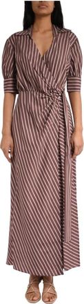 Pinko Wrap Maxi Dress - female - PINKO - Maxi Dresses - Brown - L - Dresses