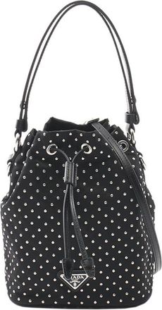Prada Pre-owned Prada Studded Tessuto Bucket Bag Unisex O1TBZDTCM0T0OWF1