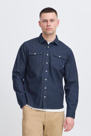 Blend Langarmhemd BLEND BHDARGO Shirt PP NOOS, Herren, Gr. XXL, N-Gr, blau (denim unwashed blau), Web, Obermaterial: 100% Baumwolle, regular fit, Hemden Lan