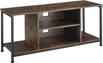 TecTake Mueble bajo TV con 4 estantes fijos y uno ajustable, roble r&uacute;stica