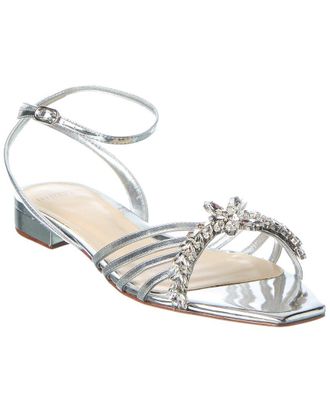 Alexandre Birman Iggy Crystals Leather Flat