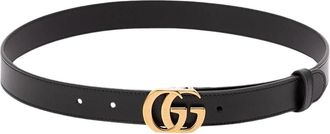 Gucci Cut GG Marmont Dunne Riem - Dames - Riemen - Zwart - 90 CM - Leer - Accessoires
