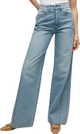 Veronica Beard Womens Taylor Double-Seam Wide-Leg Jeans In Nova