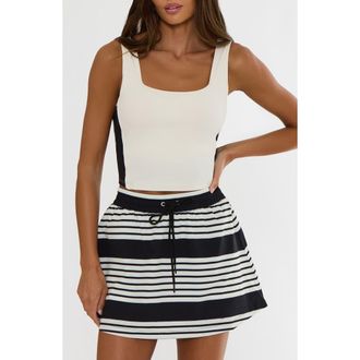 Beach Riot Brietta Square Neck Performance Tank Top in Shadow Stripe at Nordstrom, Size X-Small