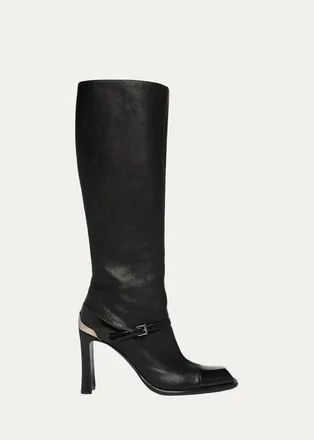 Alexander McQueen 95mm Niko Leather Knee-High Boots