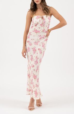 Blu Pepper Floral Maxi Dress in Pink Multi at Nordstrom Rack, Size Medium