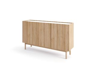 AKL FURNITURE C&oacute;moda efecto madera Crema y Blanco