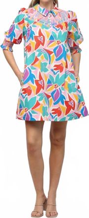 Fate Torrance Abstract Floral Dress In Multi-Color