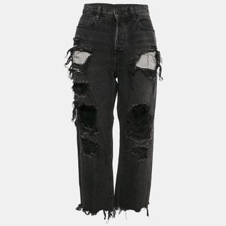Alexander Wang Denim X Alexander Wang Black Distressed Denim Rival Jeans M Waist