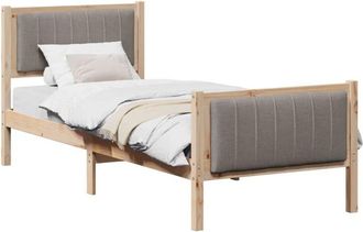 vidaXL Estructura De Cama Con Cabecera Marr&oacute;n Y Taupe 80 X 200 Cm Vidaxl