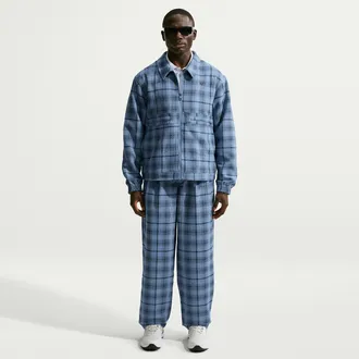 Nike Mens Tartan Loose Golf Pants in Blue | IQ3879-486
