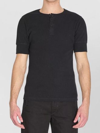 Christophe Lemaire ribbed henley polo shirt stretch blend