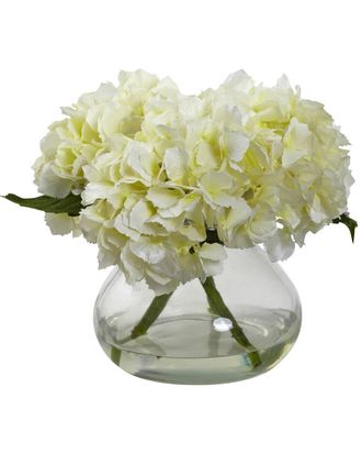 Nearly Natural Blooming Hydrangea With Vase