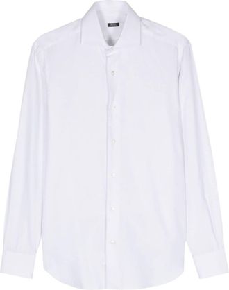 Barba long-sleeve shirt - men - Cotton/Linen/Flax - 38 - White